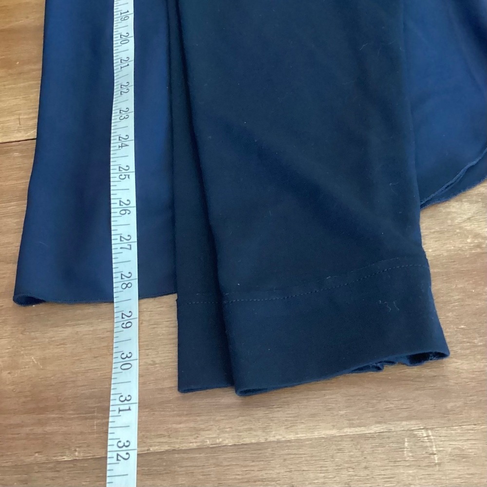 SAGA Women's Long Sleeve Jacket w Hood Mixed Media Contrasting Fabric Blue Size3 - Picture 7 of 11
